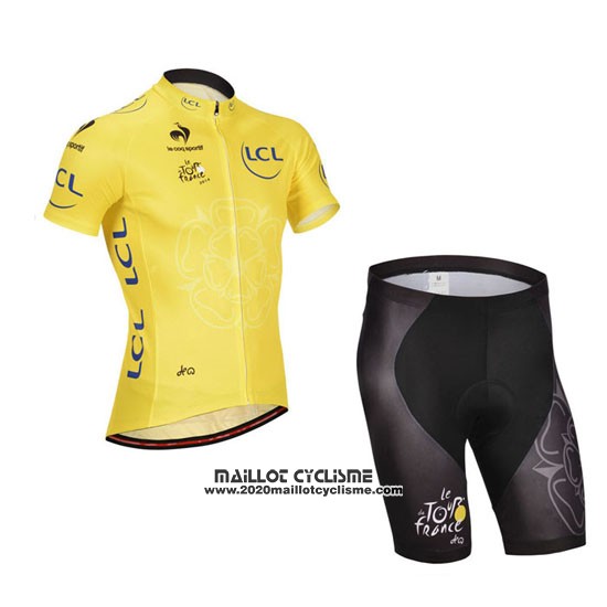 2014 Maillot Ciclismo Tour de France Jaune Manches Courtes et Cuissard